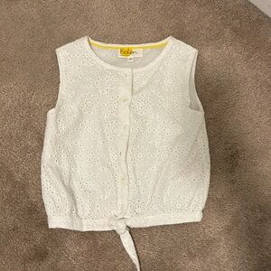 Girls eyelet tank top